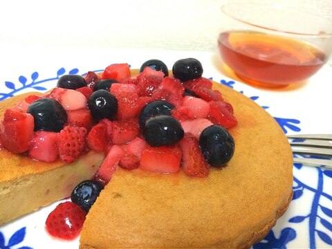 炊飯器で簡単!!モチっとパンケーキ～チーズケーキ風